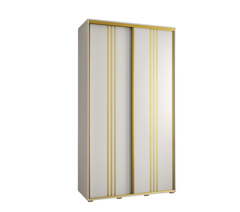Szafa przesuwna Abiks DAVOS 6 wysoka szer.140cm gł.60cm biały/biały/złoty 1szt.