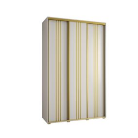 Szafa przesuwna Abiks DAVOS 6 wysoka szer.150cm gł.45cm biały/biały/złoty 1szt.