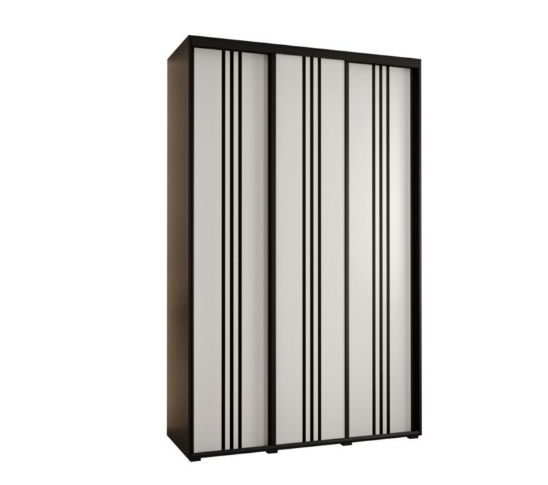 Szafa przesuwna Abiks DAVOS 6 wysoka szer.160cm gł.60cm czarny/biały/czarny 1szt.