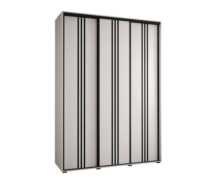 Szafa przesuwna Abiks DAVOS 6 wysoka szer.170cm gł.45cm biały/biały/czarny 1szt.