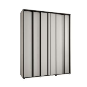 Szafa przesuwna Abiks DAVOS 6 wysoka szer.200cm gł.45cm biały/biały/czarny 1szt.
