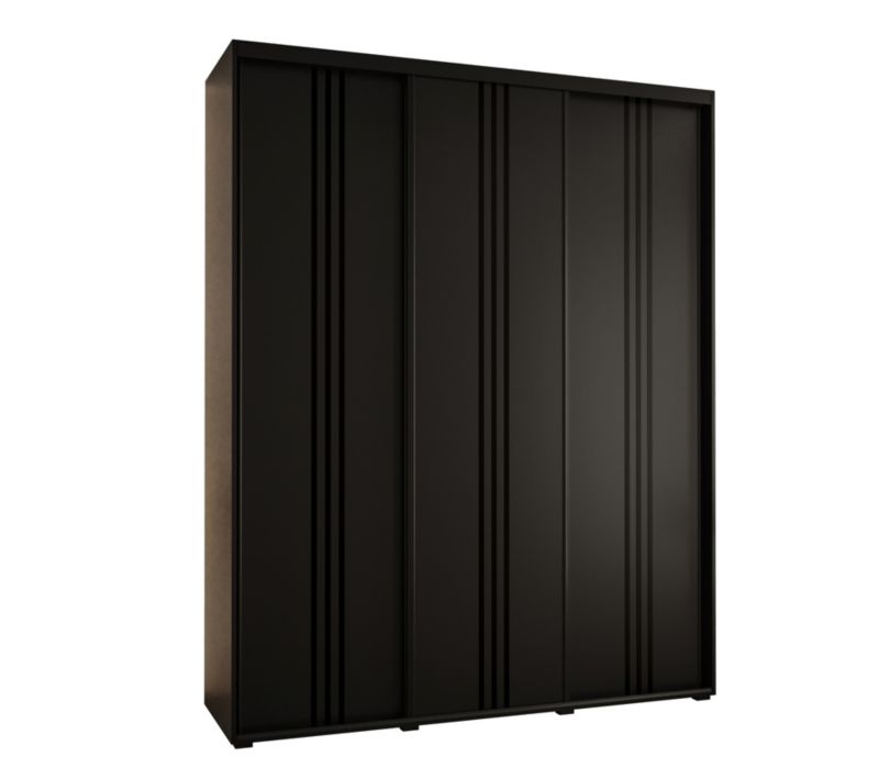 Szafa przesuwna Abiks DAVOS 6 wysoka szer.200cm gł.45cm czarny/czarny/czarny 1szt.