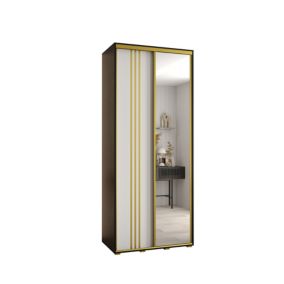 Szafa przesuwna Abiks DAVOS 7 wysoka szer.100cm gł.60cm czarny/biały/złoty 1szt.