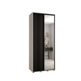 Szafa przesuwna Abiks DAVOS 7 wysoka szer.110cm gł.60cm biały/czarny/czarny 1szt.
