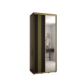 Szafa przesuwna Abiks DAVOS 7 wysoka szer.120cm gł.45cm czarny/czarny/złoty 1szt.