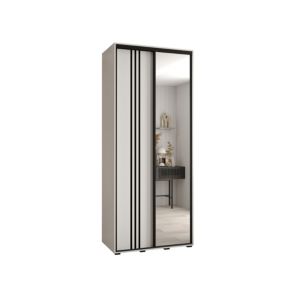 Szafa przesuwna Abiks DAVOS 7 wysoka szer.120cm gł.60cm biały/biały/czarny 1szt.