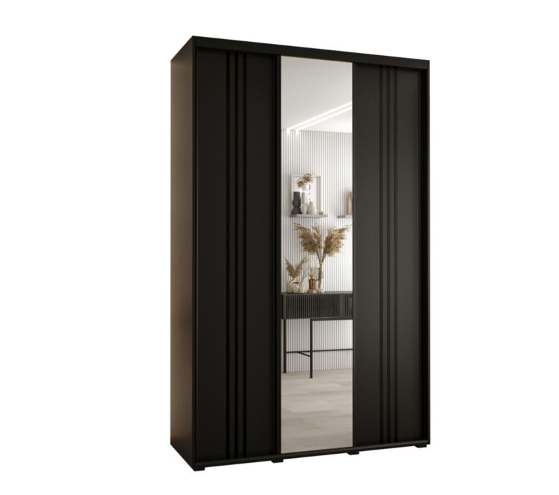 Szafa przesuwna Abiks DAVOS 7 wysoka szer.160cm gł.45cm czarny/czarny/czarny 1szt.
