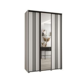 Szafa przesuwna Abiks DAVOS 7 wysoka szer.160cm gł.60cm biały/biały/czarny 1szt.