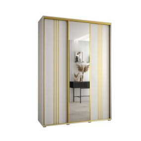 Szafa przesuwna Abiks DAVOS 7 wysoka szer.170cm gł.45cm biały/biały/złoty 1szt.