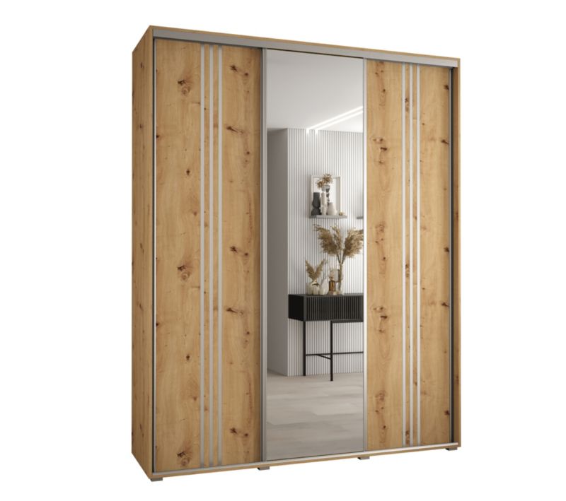 Szafa przesuwna Abiks DAVOS 7 wysoka szer.190cm gł.60cm artisan/artisan/srebrny 1szt.