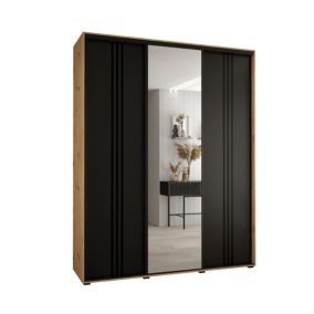 Szafa przesuwna Abiks DAVOS 7 wysoka szer.190cm gł.60cm artisan/czarny/czarny 1szt.