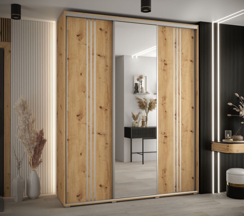 Szafa przesuwna Abiks DAVOS 7 wysoka szer.200cm gł.60cm artisan/artisan/srebrny 1szt.