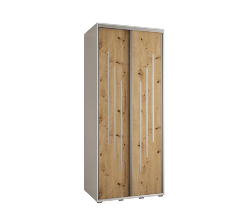 Szafa przesuwna Abiks DAVOS 8 wysoka szer.100cm gł.60cm biały/artisan/srebrny 1szt.