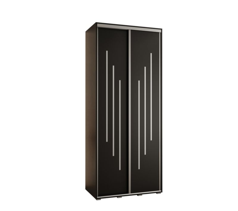 Szafa przesuwna Abiks DAVOS 8 wysoka szer.100cm gł.60cm czarny/czarny/srebrny 1szt.
