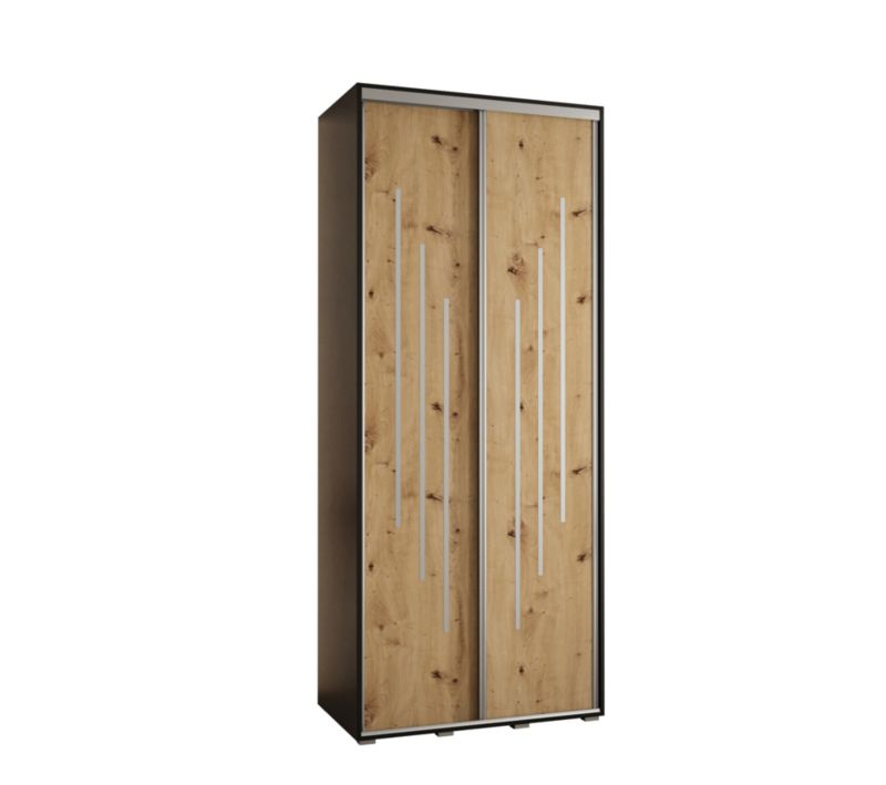 Szafa przesuwna Abiks DAVOS 8 wysoka szer.120cm gł.45cm czarny/artisan/srebrny 1szt.