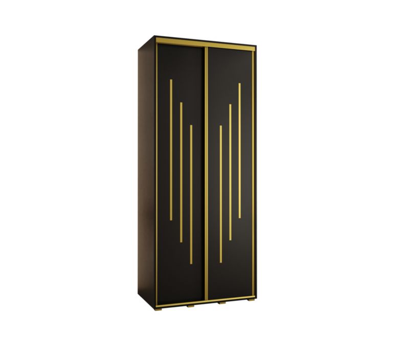 Szafa przesuwna Abiks DAVOS 8 wysoka szer.120cm gł.60cm czarny/czarny/złoty 1szt.