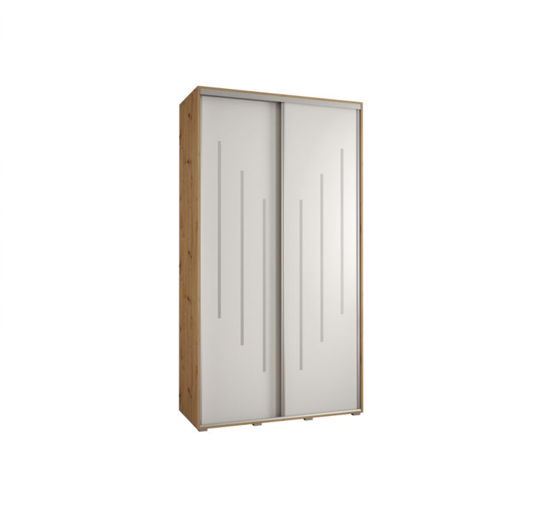 Szafa przesuwna Abiks DAVOS 8 wysoka szer.130cm gł.45cm artisan/biały/srebrny 1szt.