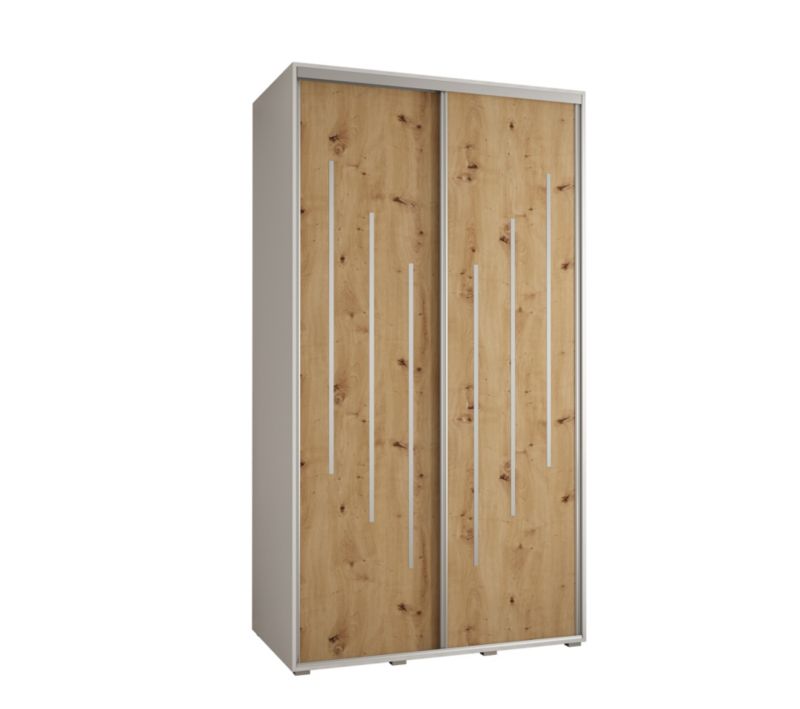 Szafa przesuwna Abiks DAVOS 8 wysoka szer.130cm gł.60cm biały/artisan/srebrny 1szt.