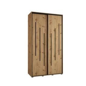 Szafa przesuwna Abiks DAVOS 8 wysoka szer.140cm gł.60cm artisan/artisan/czarny 1szt.