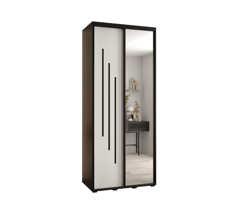 Szafa przesuwna Abiks DAVOS 9 wysoka szer.120cm gł.60cm czarny/biały/czarny 1szt.