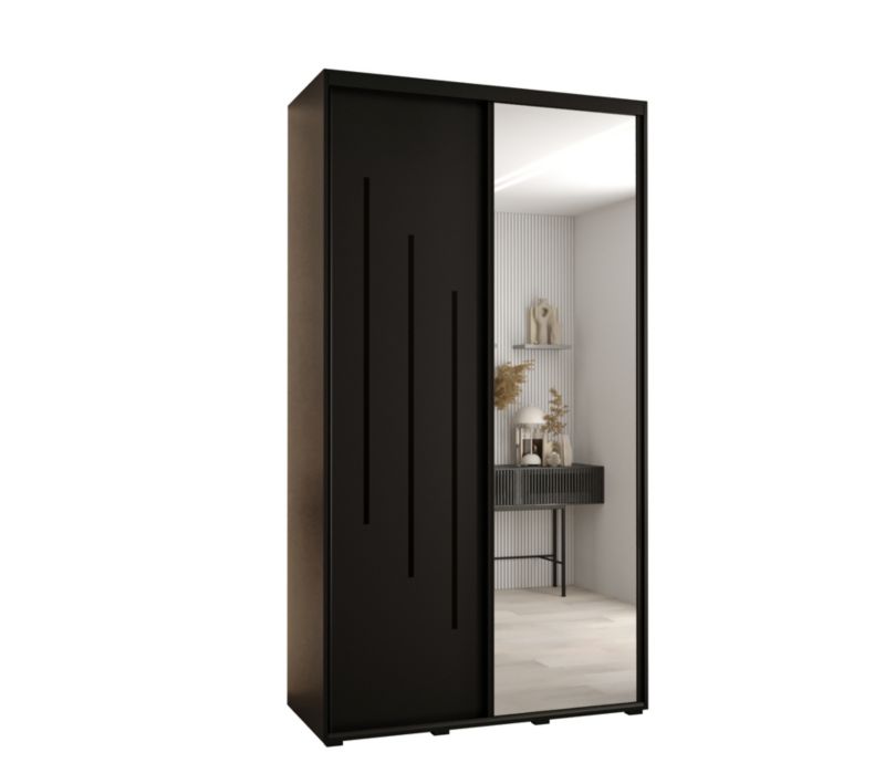 Szafa przesuwna Abiks DAVOS 9 wysoka szer.140cm gł.60cm czarny/czarny/czarny 1szt.