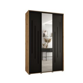 Szafa przesuwna Abiks DAVOS 9 wysoka szer.150cm gł.45cm artisan/czarny/czarny 1szt.