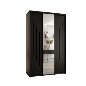 Szafa przesuwna Abiks DAVOS 9 wysoka szer.150cm gł.45cm czarny/czarny/czarny 1szt.