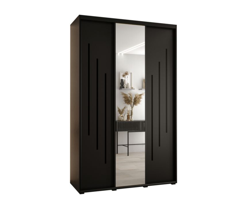 Szafa przesuwna Abiks DAVOS 9 wysoka szer.150cm gł.60cm czarny/czarny/czarny 1szt.
