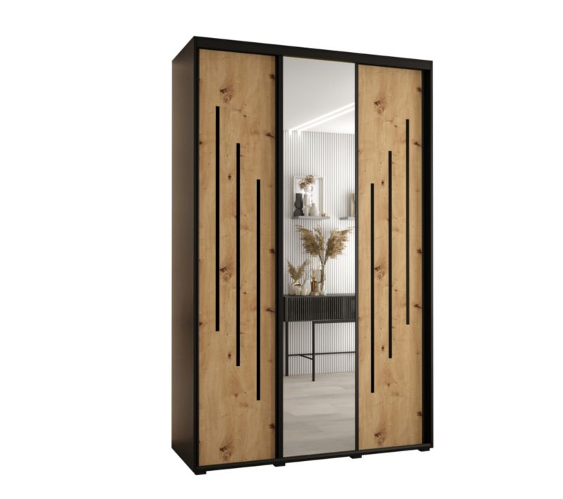 Szafa przesuwna Abiks DAVOS 9 wysoka szer.160cm gł.60cm czarny/artisan/czarny 1szt.