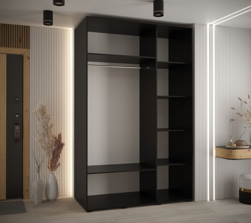 Szafa przesuwna Abiks DAVOS 9 wysoka szer.160cm gł.60cm czarny/artisan/czarny 1szt.