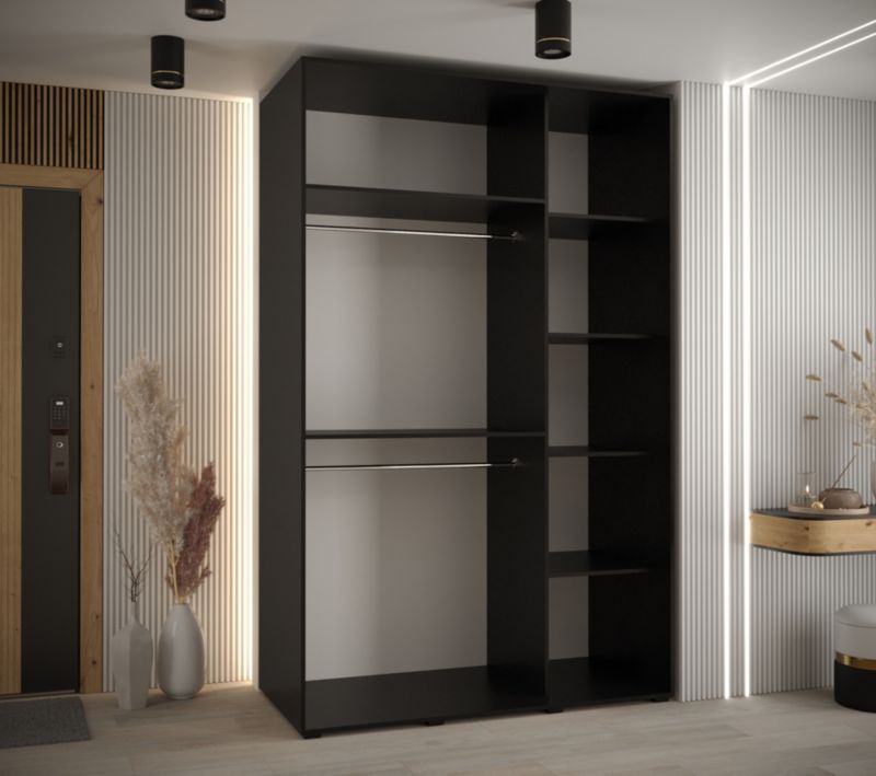 Szafa przesuwna Abiks DAVOS 9 wysoka szer.160cm gł.60cm czarny/artisan/czarny 1szt.