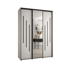 Szafa przesuwna Abiks DAVOS 9 wysoka szer.180cm gł.60cm biały/biały/czarny 1szt.