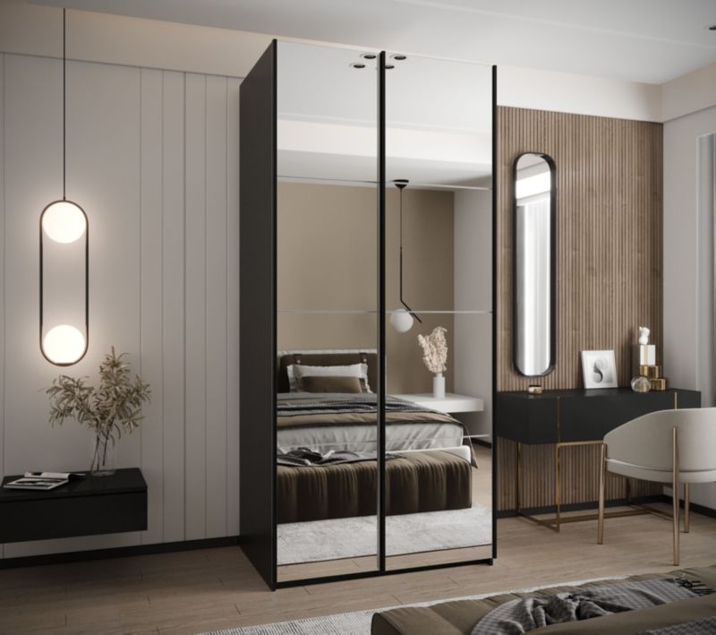 Szafa przesuwna Abiks LUX 2 wysoka szer.100cm czarny/biały/czarny 1szt.
