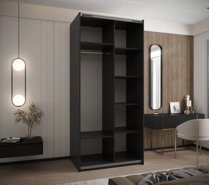 Szafa przesuwna Abiks LUX 2 wysoka szer.100cm czarny/czarny/złoty 1szt.