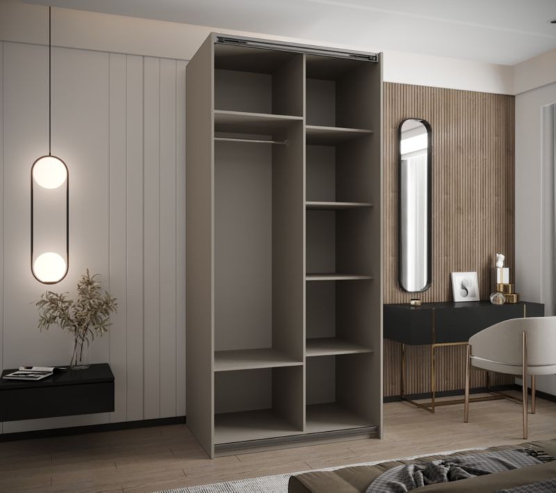 Szafa przesuwna Abiks LUX 2 wysoka szer.100cm kaszmir/kaszmir/srebrny 1szt.