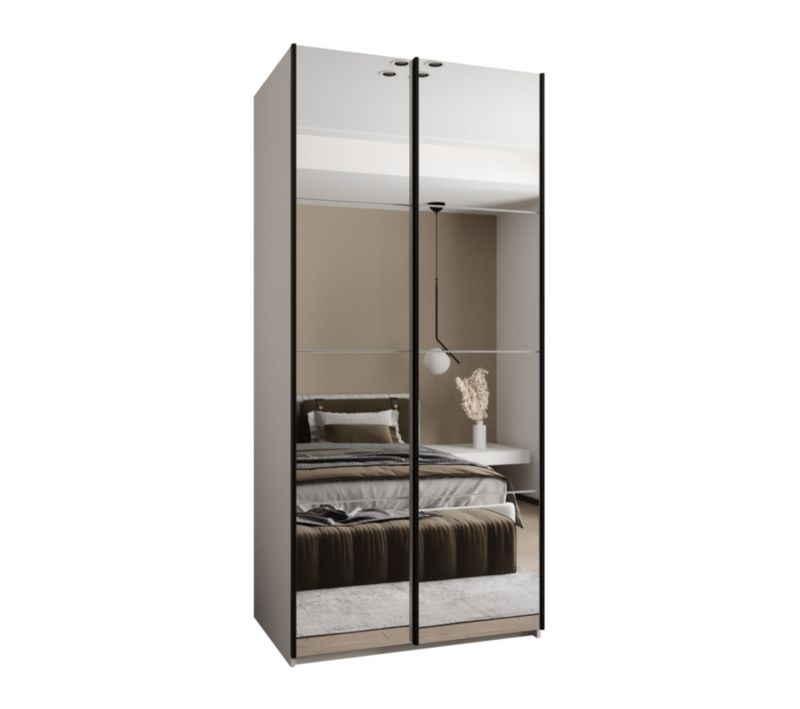 Szafa przesuwna Abiks LUX 2 wysoka szer.110cm biały/biały/czarny 1szt.