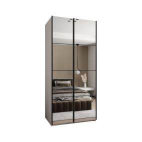 Szafa przesuwna Abiks LUX 2 wysoka szer.120cm biały/czarny/czarny 1szt.