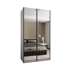 Szafa przesuwna Abiks LUX 2 wysoka szer.130cm biały/biały/czarny 1szt.