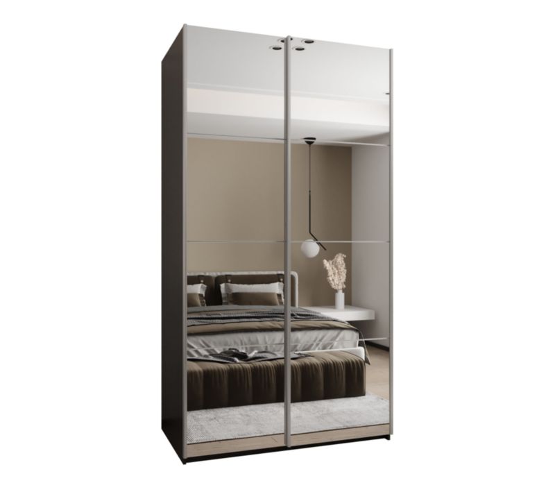 Szafa przesuwna Abiks LUX 2 wysoka szer.130cm czarny/biały/srebrny 1szt.