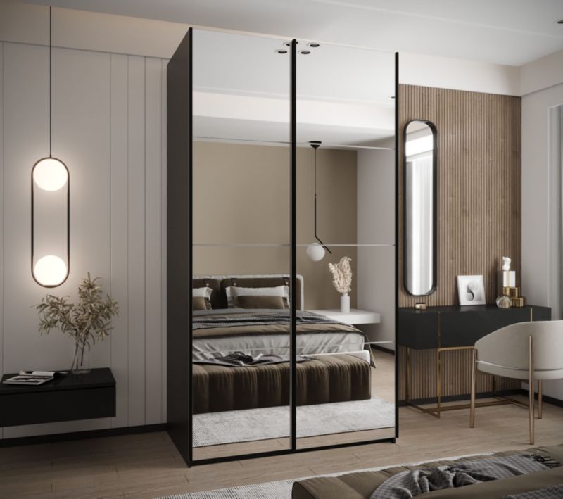 Szafa przesuwna Abiks LUX 2 wysoka szer.140cm czarny/biały/czarny 1szt.