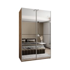Szafa przesuwna Abiks LUX 2 wysoka szer.160cm artisan/czarny/srebrny 1szt.