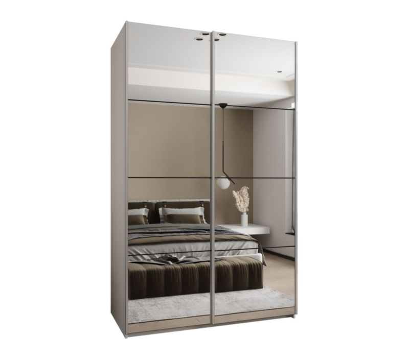 Szafa przesuwna Abiks LUX 2 wysoka szer.160cm biały/czarny/srebrny 1szt.