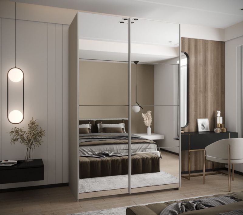 Szafa przesuwna Abiks LUX 2 wysoka szer.160cm kaszmir/kaszmir/srebrny 1szt.