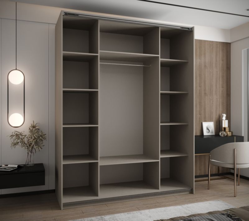 Szafa przesuwna Abiks LUX 2 wysoka szer.190cm kaszmir/kaszmir/złoty 1szt.