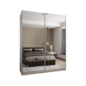 Szafa przesuwna Abiks LUX 2 wysoka szer.200cm biały/biały/srebrny 1szt.