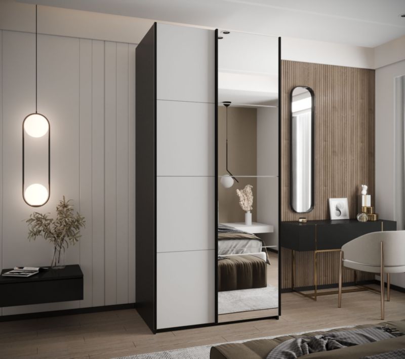 Szafa przesuwna Abiks LUX 3 wysoka szer.110cm czarny/biały/czarny 1szt.