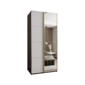 Szafa przesuwna Abiks LUX 3 wysoka szer.110cm czarny/biały/złoty 1szt.