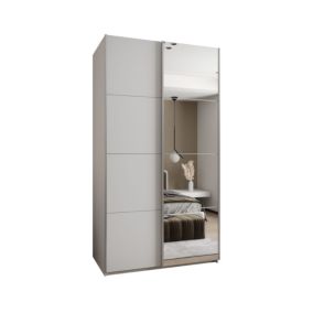 Szafa przesuwna Abiks LUX 3 wysoka szer.140cm biały/biały/srebrny 1szt.