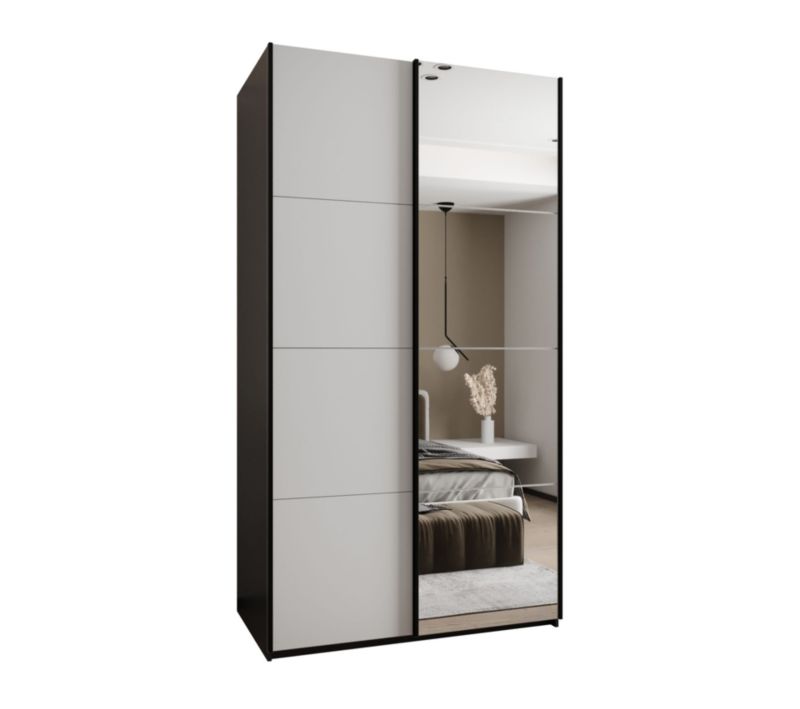 Szafa przesuwna Abiks LUX 3 wysoka szer.140cm czarny/biały/czarny 1szt.