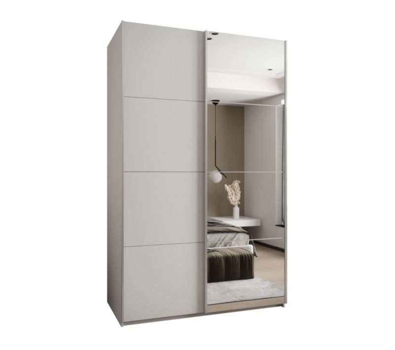 Szafa przesuwna Abiks LUX 3 wysoka szer.150cm biały/biały/srebrny 1szt.